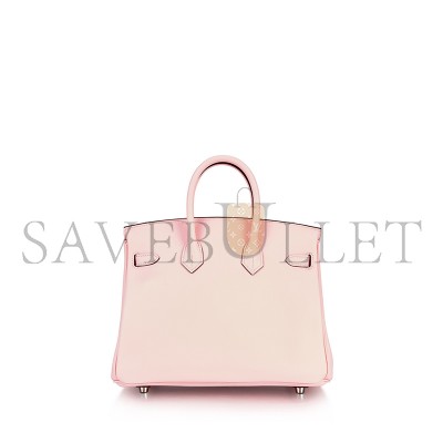 HERMES ROSE SAKURA SWIFT BIRKIN 25 SILVER BUCKLE 1487913 (25*20*13cm)